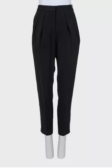 Trousers with contrasting waistband
