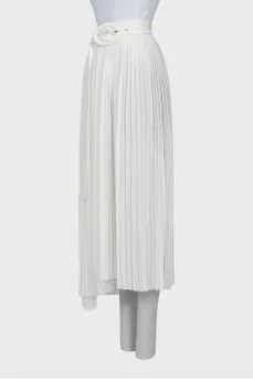 Wrap pleated skirt