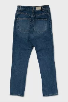 Skinny fit cropped jeans with buttons