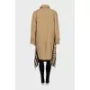 Coat with checkered trim