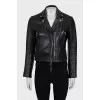 Leather jacket decorated with fringe
