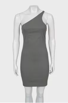 Gray one shoulder dress