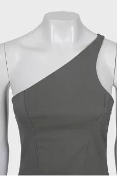 Gray one shoulder dress
