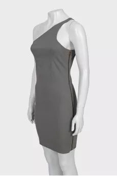 Gray one shoulder dress