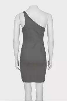 Gray one shoulder dress