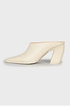 Pointed Toe Slanted Heel Mules