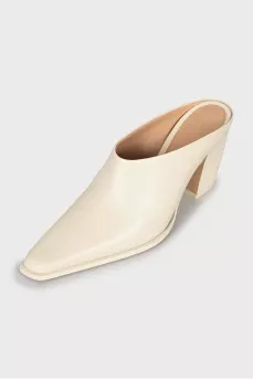 Pointed Toe Slanted Heel Mules