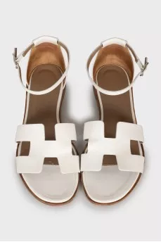 White leather sandals