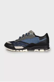 Men's leather mesh sneakers