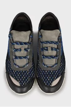 Men's leather mesh sneakers