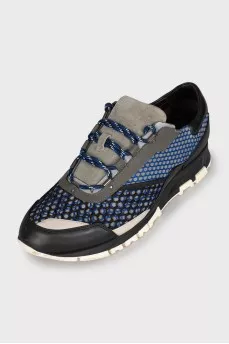 Men's leather mesh sneakers