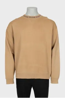 Men's sweatshirt with logo on the collar