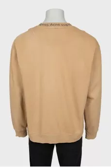 Men's sweatshirt with logo on the collar