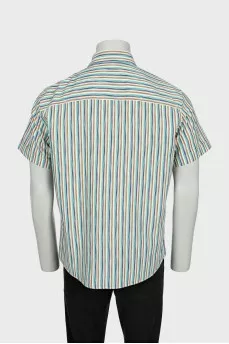 Men's green striped shirt