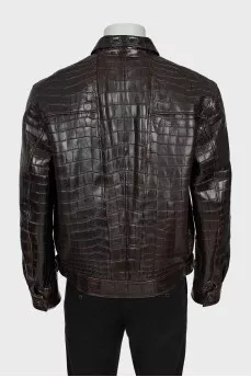 Men's embossed leather jacket
