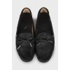 Black leather moccasins