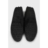 Black leather moccasins