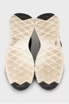 Textile sneakers with patches