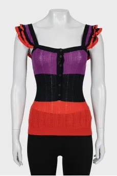 Cashmere top with frills