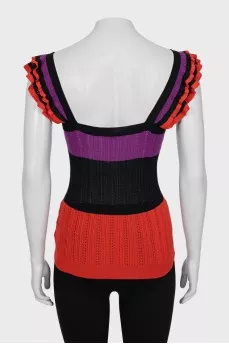 Cashmere top with frills