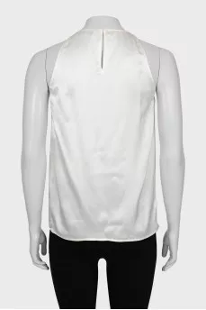 Silk top with print