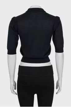 Cropped blouse with ruffles
