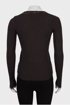 Wool long sleeve V-neck