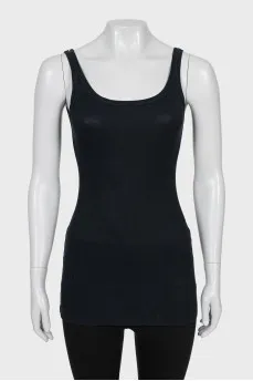 Black tight fitting tank top