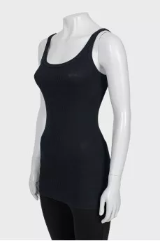 Black tight fitting tank top
