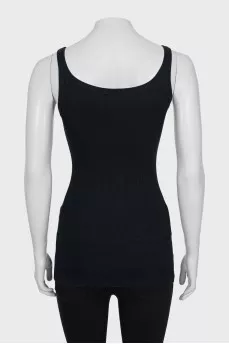 Black tight fitting tank top