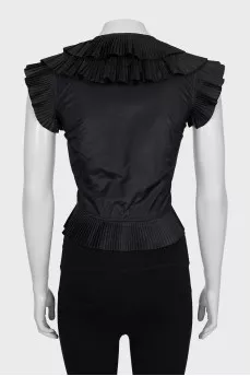 Silk top with ruffles