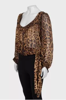 Animal print silk blouse