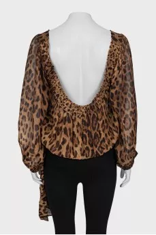 Animal print silk blouse