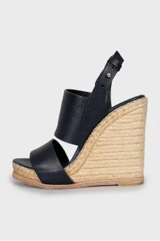 Blue leather sandals