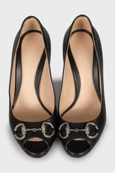 Black shoes with silver decor