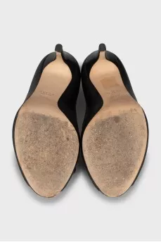 Black shoes with silver decor