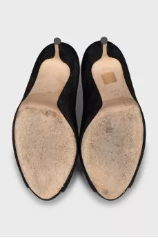 Suede open toe shoes