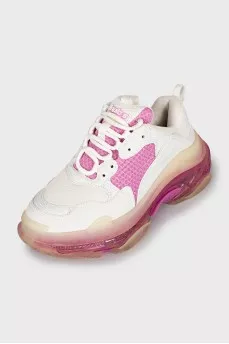 White and pink Triple S sneakers