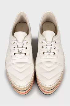 Leather platform espadrilles