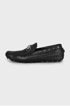 Men's moccasins with silver decor