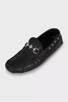 Men's moccasins with silver decor