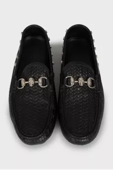 Men's moccasins with silver decor