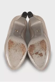 Grey suede shoes