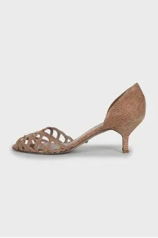 Leather slip-on sandals