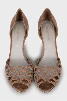 Leather slip-on sandals
