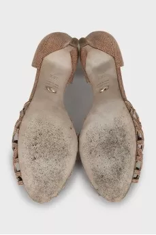Leather slip-on sandals