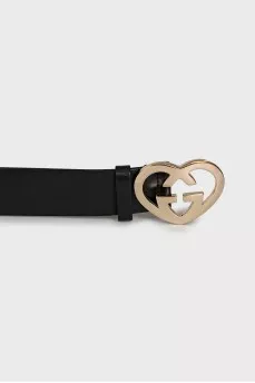 Belt with heart shaped buckle