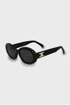 Oval sunglasses with black frame