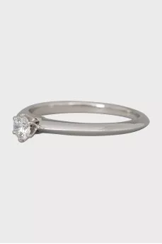 Platinum ring with diamond