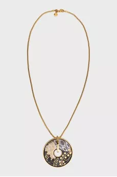 Set of pendant and bracelet with enamel